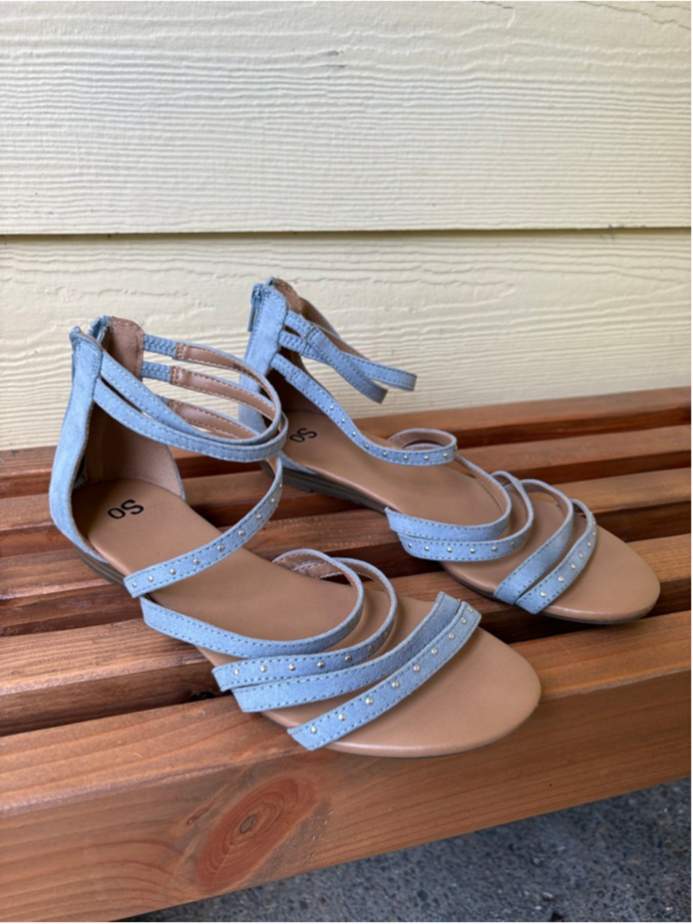 SO Light Blue Studded Gladiator Sandals Size 8